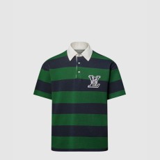 루이비통 스트라이프드 쇼트 슬리브드 폴로 셔츠