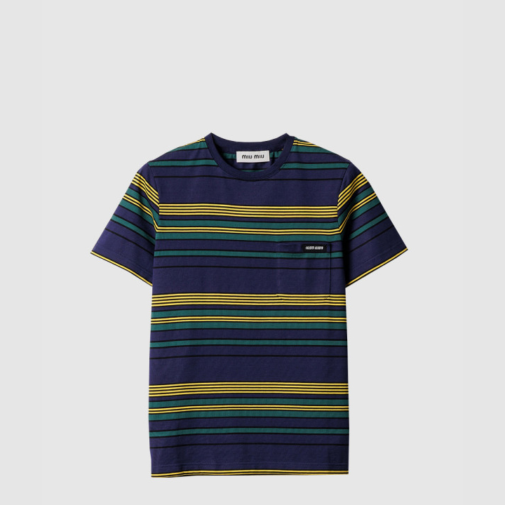 미우미우 스트라이프 저지 티셔츠