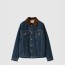 미우미우 플로킹 데님 벨벳 블루종 재킷