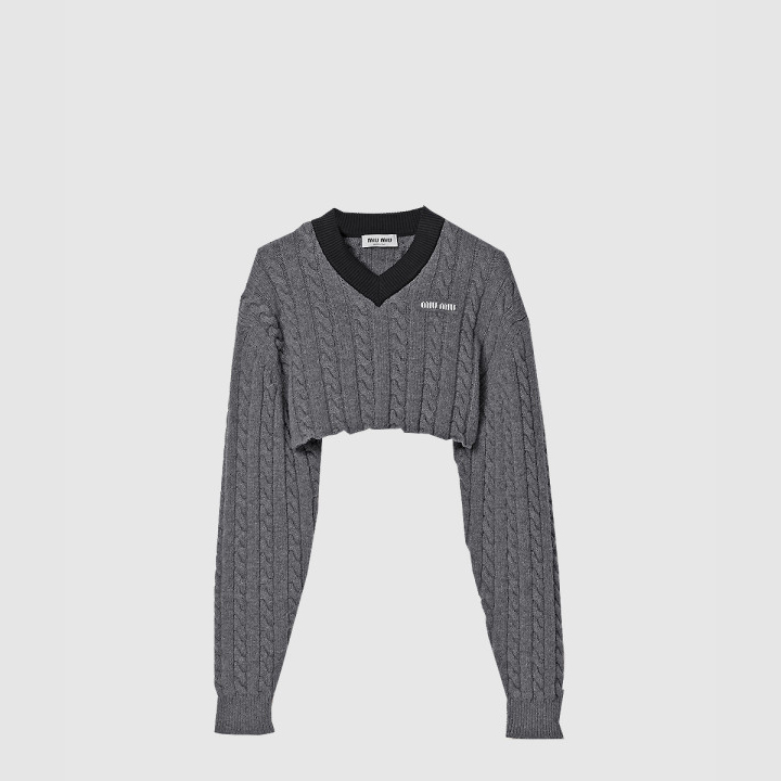 미우미우 울 및 코튼 스웨터