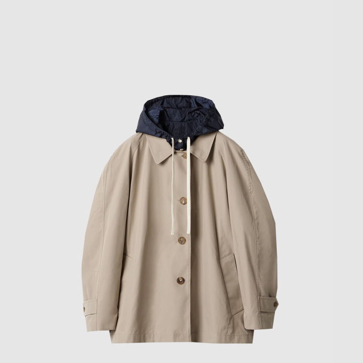 미우미우 파나마 코튼 및 기능성 퐁제 블루종 재킷