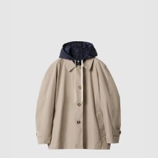 미우미우 파나마 코튼 및 기능성 퐁제 블루종 재킷