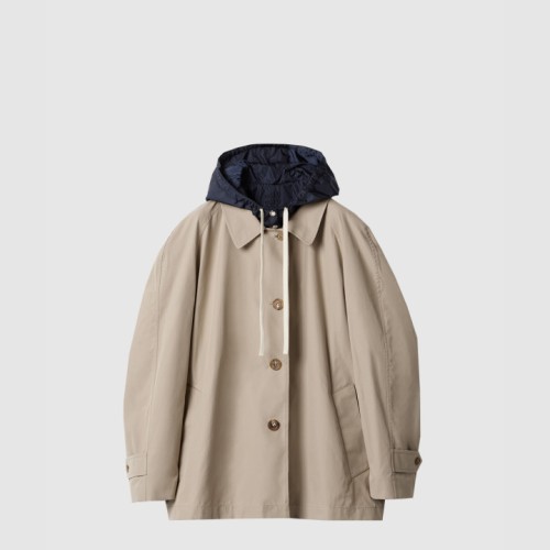 미우미우 파나마 코튼 및 기능성 퐁제 블루종 재킷