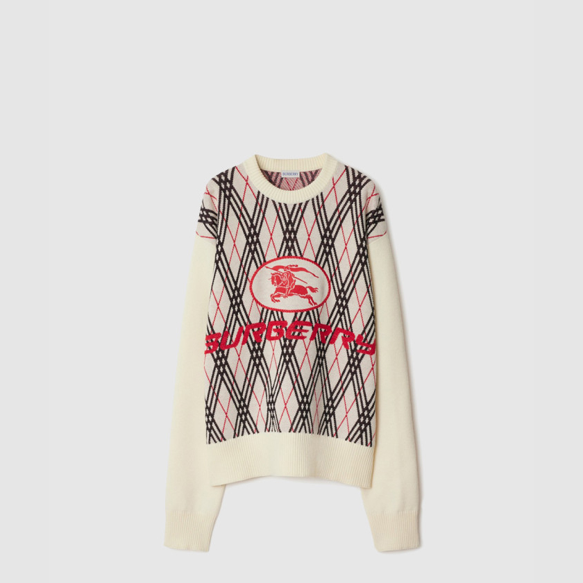 버버리 아가일 체크 울 블렌드 스웨터 81105541