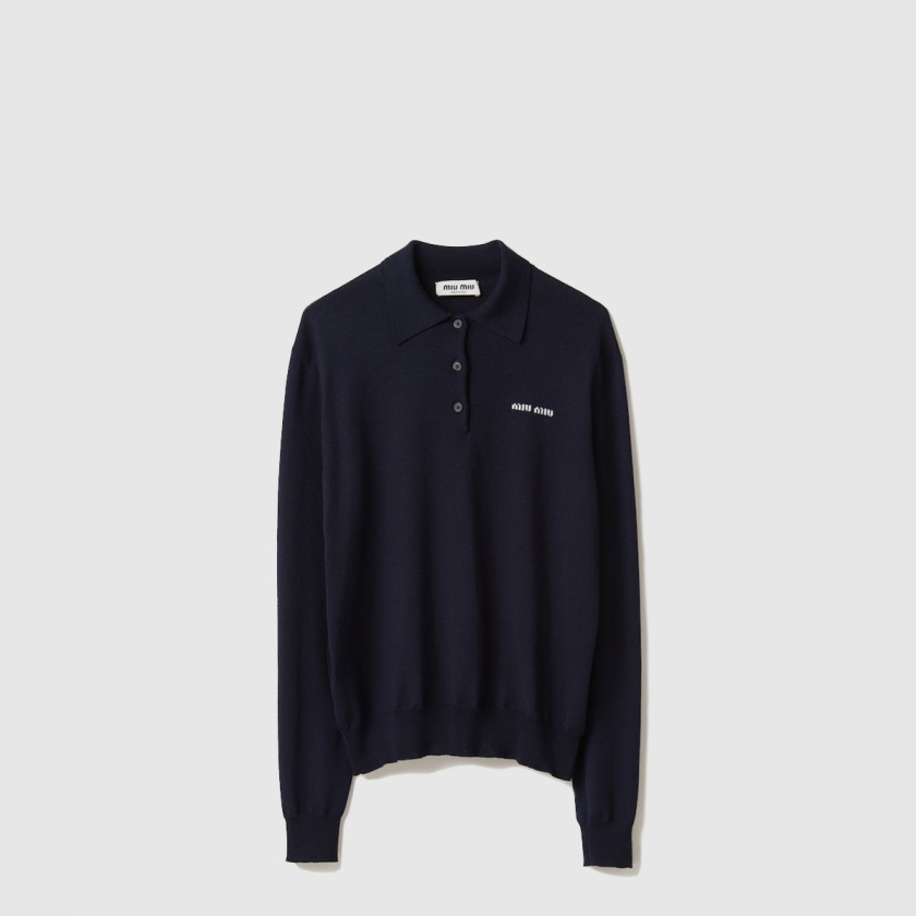 미우미우 울 니트 폴로 셔츠 MML934