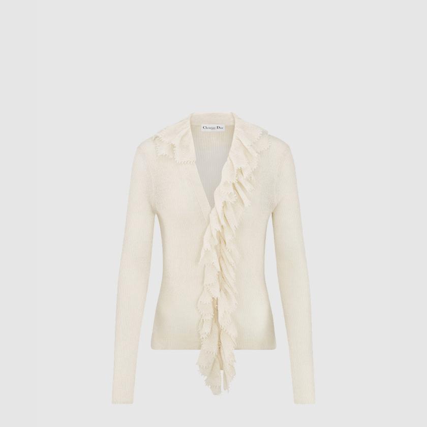 디올 가디건 & 탈착식 루싱 칼라 554G1