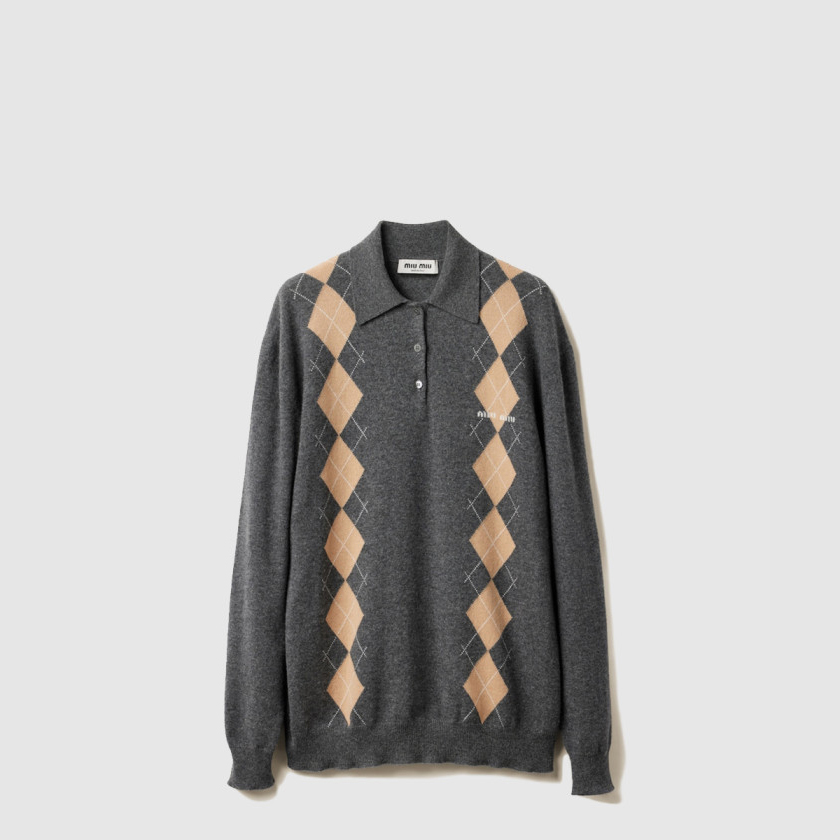 미우미우 캐시미어 니트 폴로 셔츠 MML973