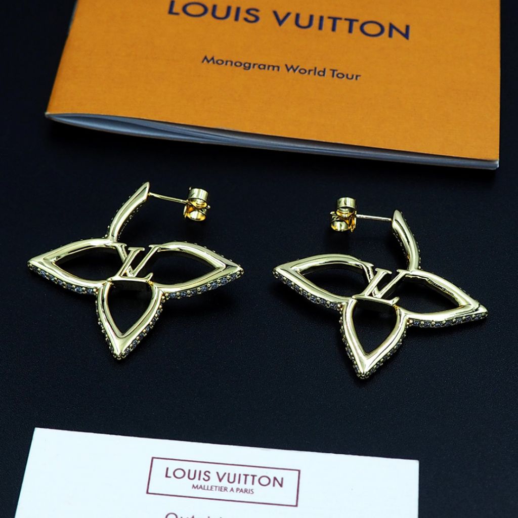 루이비통 슬림 플라워 이어링 귀걸이