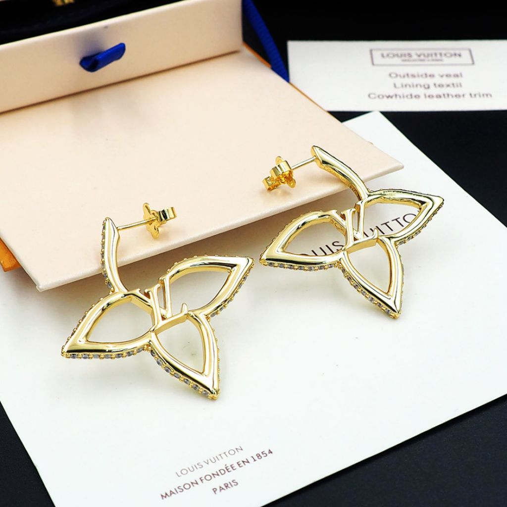 루이비통 슬림 플라워 이어링 귀걸이