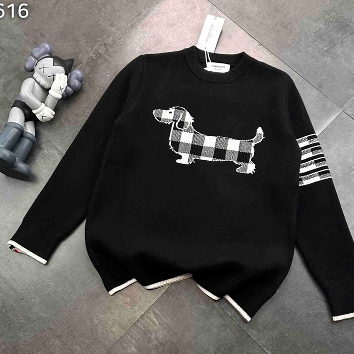 톰브라운 사선완장 헥터 자카드 니트