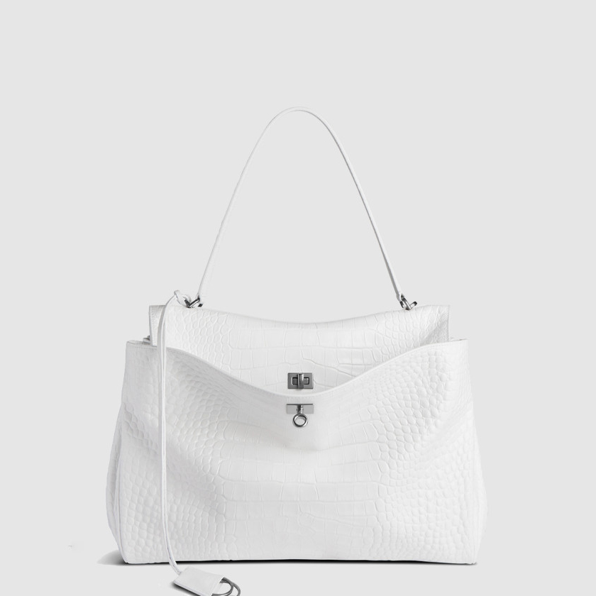 발렌시아가 로데오 라지 크로커다일 엠보싱 핸드백 795456