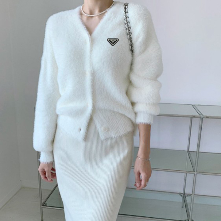 프라다 20474_PRD 앙고라 퍼 가디건