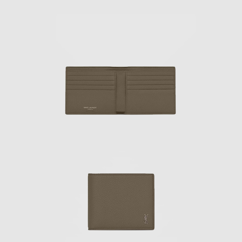 생로랑 그레인 가죽 소재의 미니 CASSANDRE 이스트웨스트 지갑 607727