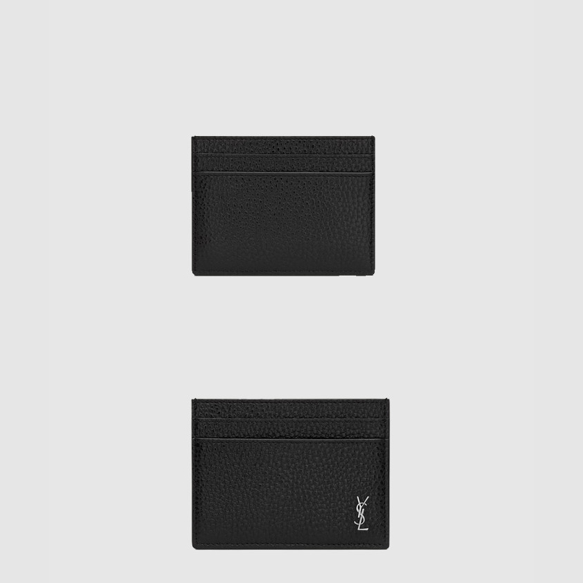생로랑 그레인 가죽 소재의 미니 CASSANDRE 카드 케이스 607603