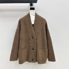 로로피아나 가을/겨울 최신 릴렉스 빈티지 스타일 V넥 가디건