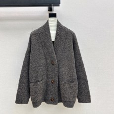 로로피아나 가을/겨울 최신 릴렉스 빈티지 스타일 V넥 가디건