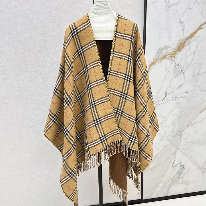 버버리 가을/겨울 최신 클래식 플레드 울 숄 스카프 케이프