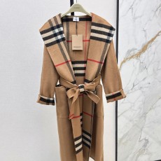 버버리 가을/겨울 더블 페이스 울 후드 코트