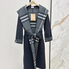 버버리 가을/겨울 더블 페이스 울 후드 코트
