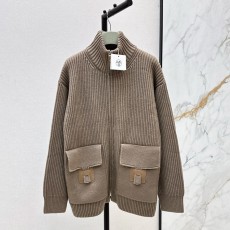 에르메스 가을/겨울 최신 클래식 H 패턴 장식 포켓 울 니트 가디건