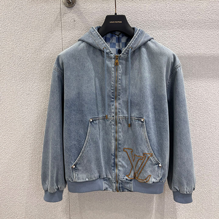 루이비통 25FW 가을/겨울 뉴 로고 자수 데님 후드 재킷