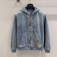 루이비통 25FW 가을/겨울 뉴 로고 자수 데님 후드 재킷