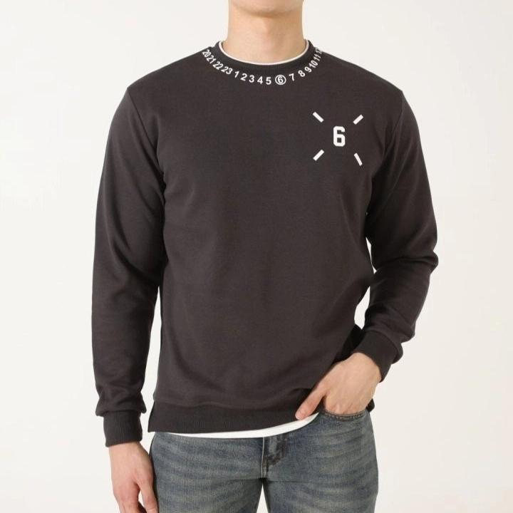 메종마르지엘라 MG MM6 크루넥 3D 넘버 레이어드 맨투맨 수입