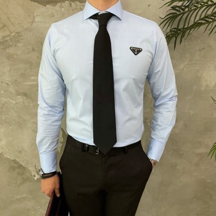 프라다 PRD 플레이트 옥스포드 셔츠