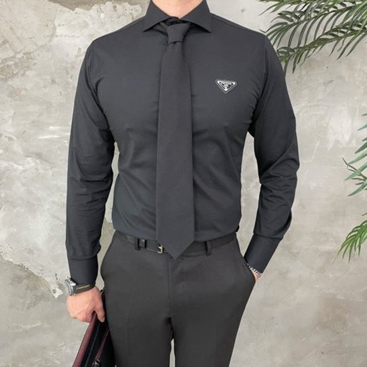 프라다 PRD 플레이트 옥스포드 셔츠