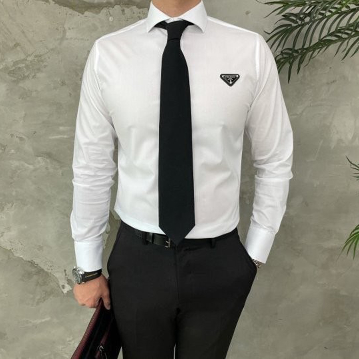 프라다 PRD 플레이트 옥스포드 셔츠