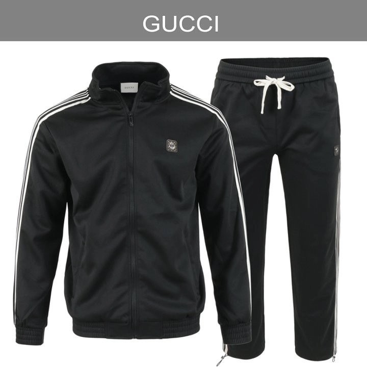 구찌 GC 스트라이프 스틸로고 집업 셋업