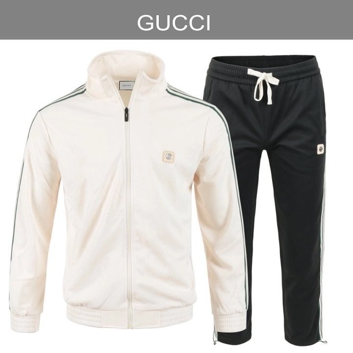 구찌 GC 스트라이프 스틸로고 집업 셋업