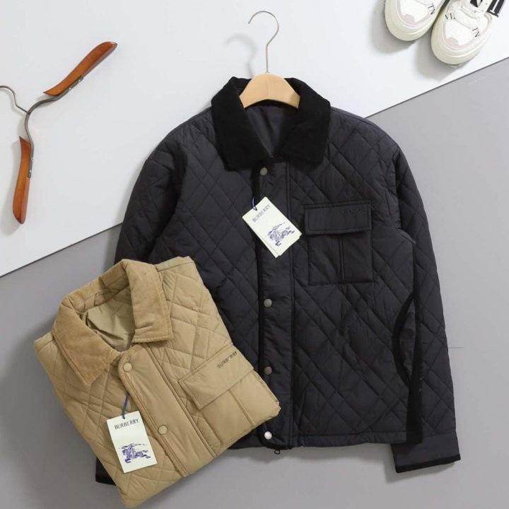 버버리 코듀로이 카라 경량 퀼팅 재킷