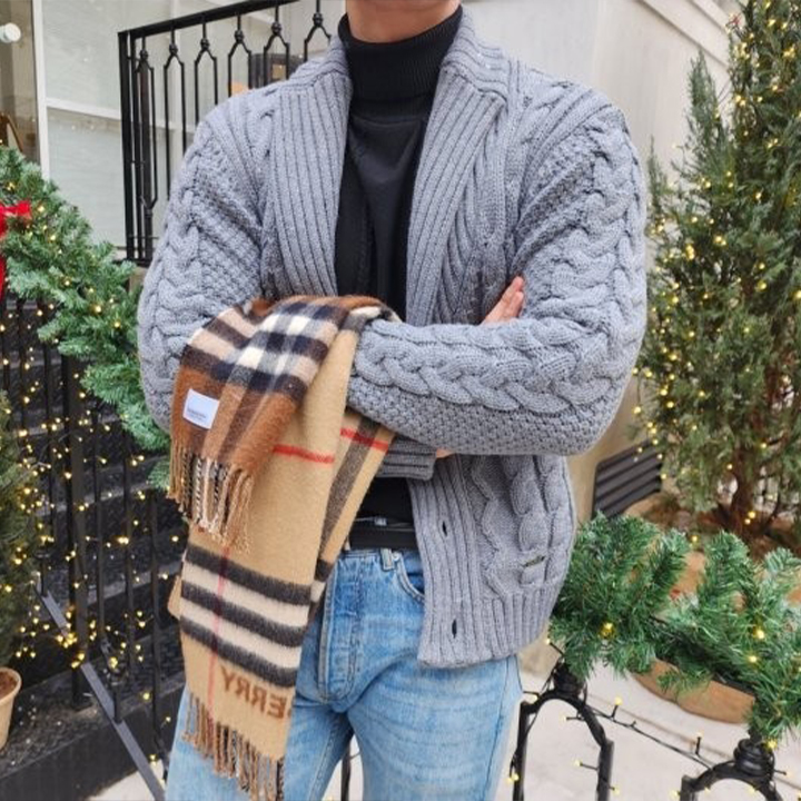 버버리 B 숄가디건