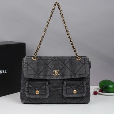 샤넬 흑청 데님 투포켓