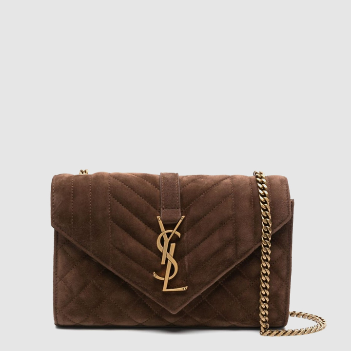 생로랑 브라운 스웨이드 미니 엔벨롭 백 526286