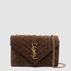 생로랑 브라운 스웨이드 미니 엔벨롭 백 526286