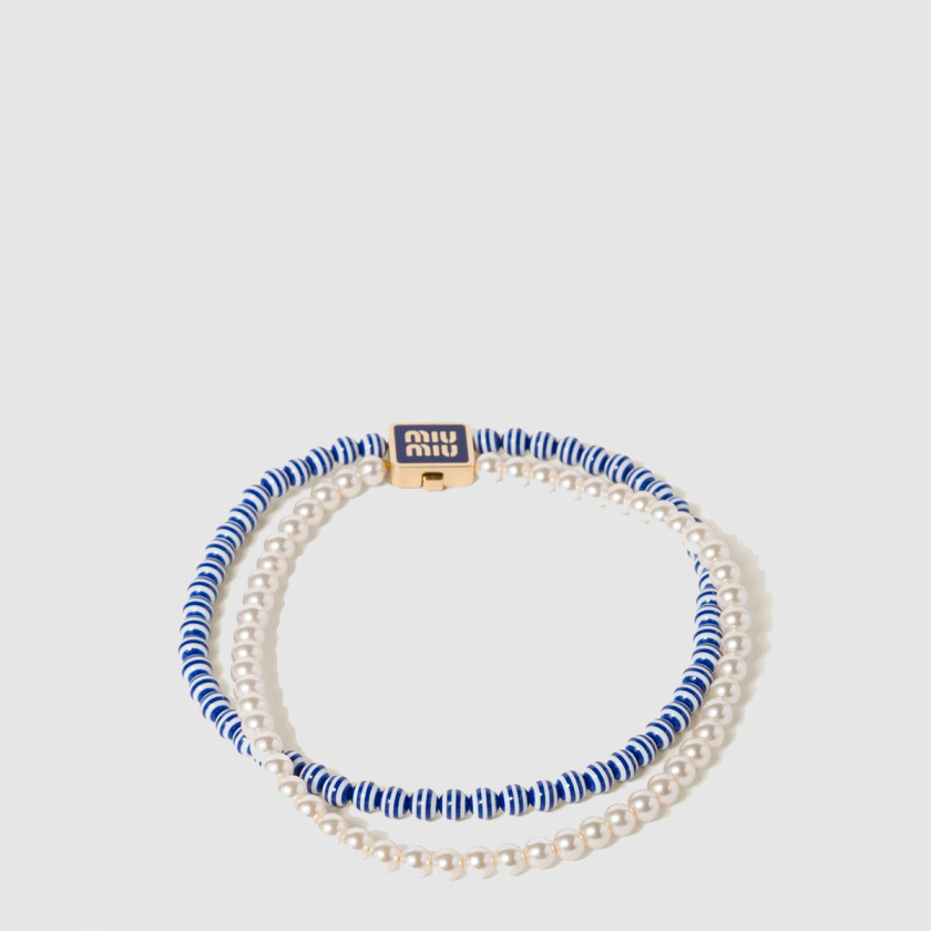 미우미우 펄 메탈 초커 5IC102