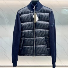 디올 오블리크 자카드 패딩 집업 울 가디건