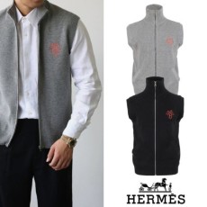 에르메스 HER 마차 자수 하이넥 니트 베스트