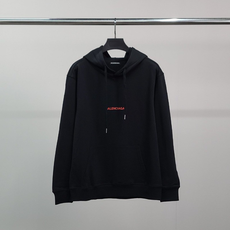 발렌시아가 BLC 레드레터링 코튼 후드티