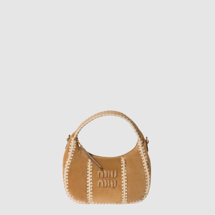 미우미우 스웨이드 크로셰 백 5BC125