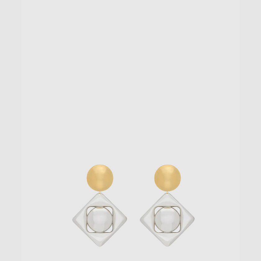 생로랑 레진과 메탈 소재의 기하학적인 이어링 791989