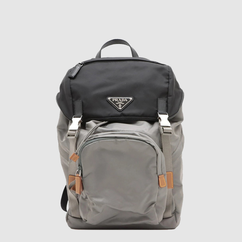 프라다 리나일론 및 가죽 백팩 2VZ135