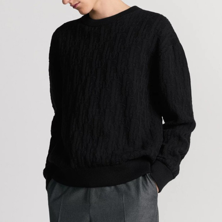 디올 오블리크 블렌드 자카드 스웨터