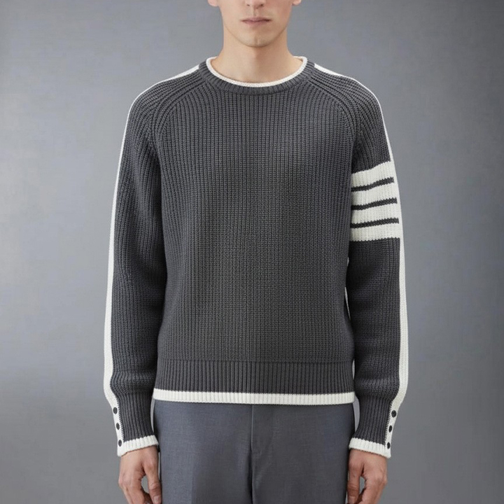 톰브라운 4바 스트라이프 크루넥 니트 스웨터
