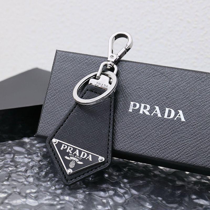 프라다 사피아노 삼각로고 키링 블랙 PDA03
