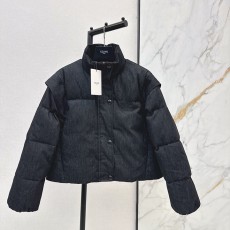 셀린* 가을/겨울 신상품 트라이앵글 레더 라벨 장식 브레드 다운 재킷 코트