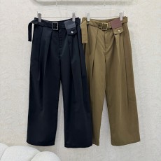 로에베 가죽 허리밴드 와이드 팬츠