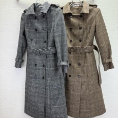 디올 가을/겨울 플레드 코트 더블 브레스트 트렌치 코트 스타일